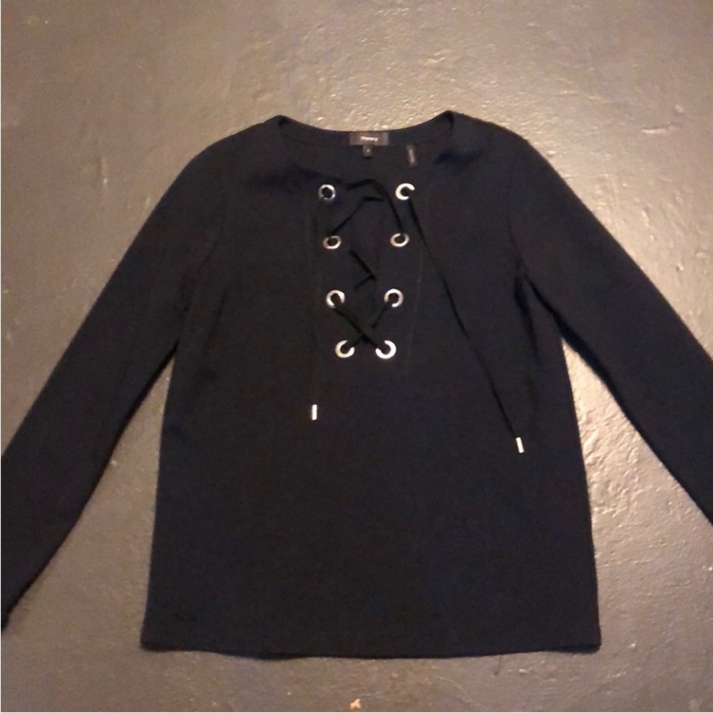 Theory Lace-Up Long Sleeve Top